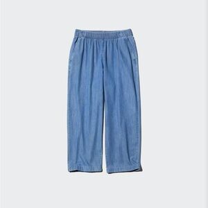 Uniqlo Blue Cotton Relaxed Ankle Pants